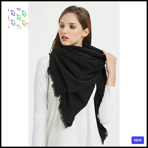 Oversized Cashmere-Like Acrylic Scarf Shawl Wrap Blanket Classic Elegant - Picture 5 of 8